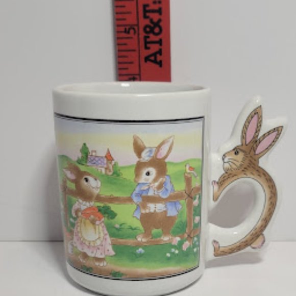 VINTAGE PETER RABBIT COFFEE MUG WITH RABBIT HANDLE 4" - Picture 6 of 6